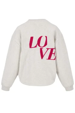 ZUSSS sweater met tekst grijs melee* Truien