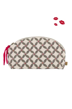 ZUSSS toilettas print antracietgrijs/roze rood* Toilettassen