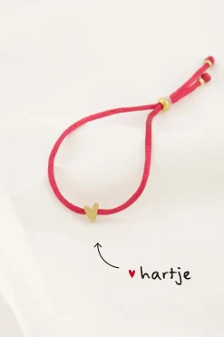 ZUSSS touwarmbandje hartje roze rood* Armbandjes