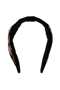 ZUSSS velvet haarband met geborduurde kraaltjes* Sjaals & Accessoires
