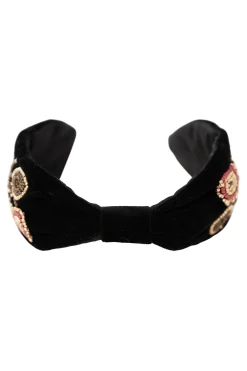 ZUSSS velvet haarband met geborduurde kraaltjes* Sjaals & Accessoires