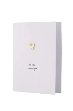 ZUSSS wenskaart met broche hoera zwanger* Baby