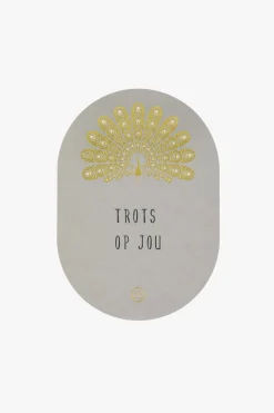 ZUSSS wenskaart ovaal trots op jou zand/goud* Kaartjes