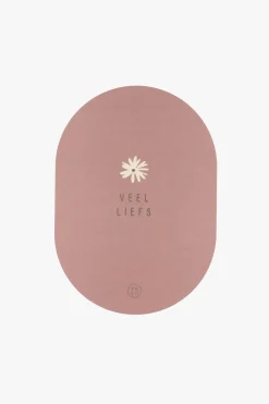 ZUSSS wenskaart ovaal veel liefs terra roze* Kaartjes