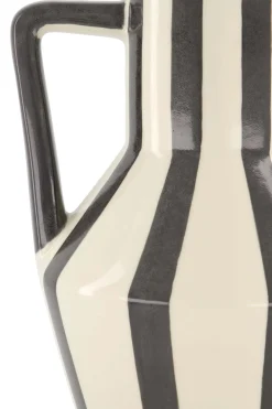 ZUSSS x Return to Sender vaas gestreept M zand/off black* Vazen & Potten